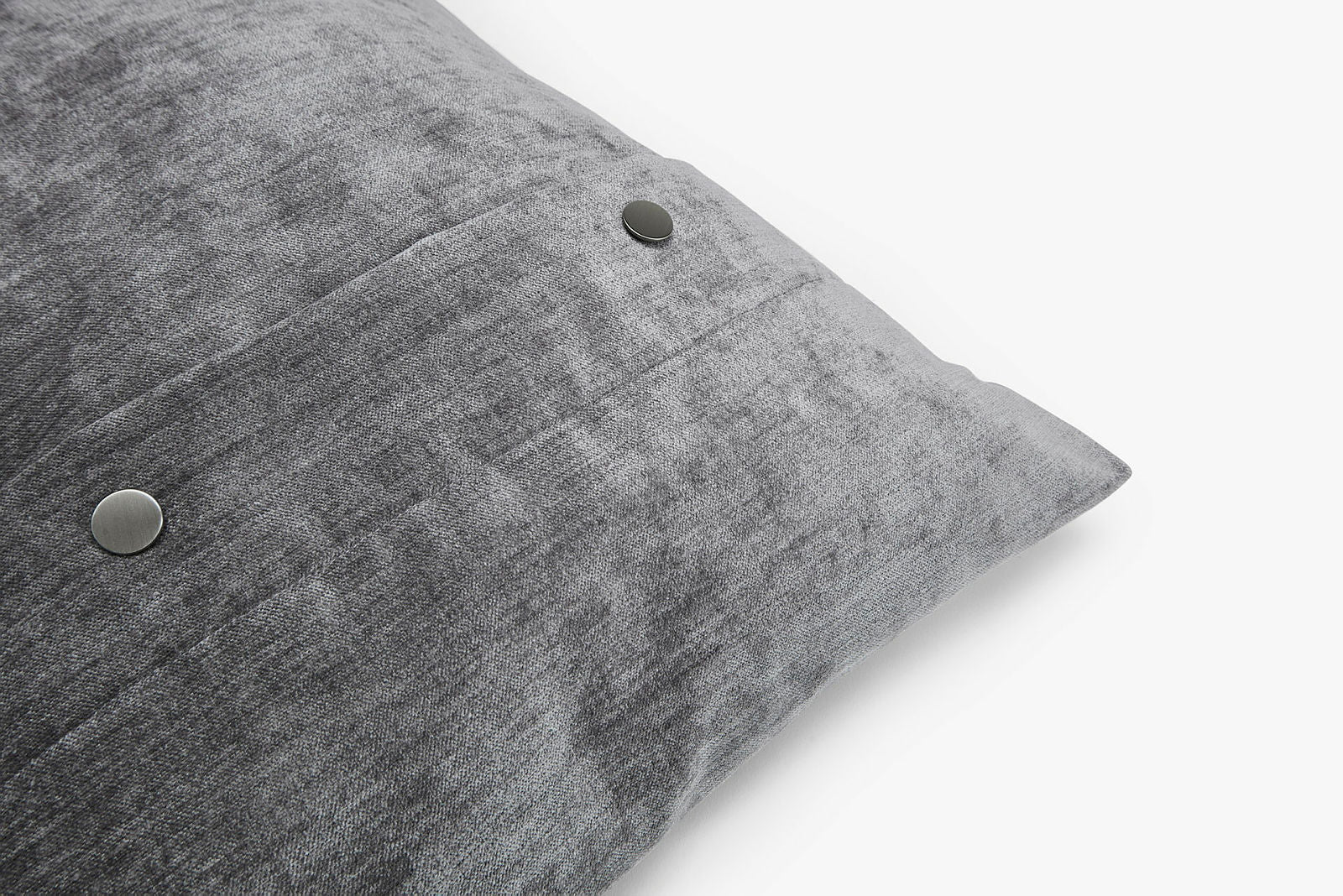 Throw Pillow Cover with Buttons Wool Black